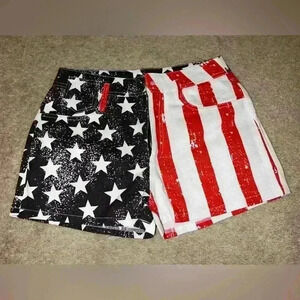 Patriotic Star and Stripe Jean Shorts
